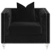 Delilah Upholstered Tufted Tuxedo Arm Accent Chair Black