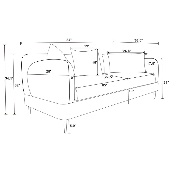 Jade 2-piece Chenille Upholstered Sofa Set Latte
