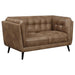Thatcher 2-piece Upholstered Tuxedo Arm Sofa Set Brown