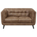 Thatcher 3-piece Upholstered Tuxedo Arm Sofa Set Brown