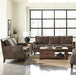 Leaton 2-piece Upholstered Recessed Arm Sofa Set Brown Sugar