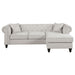 Cecilia Upholstered Tufted Chaise Sectional Sofa Oatmeal