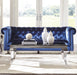 Bleker Upholstered Tuxedo Arm Tufted Sofa Blue
