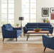 Gano 2-piece Upholstered Sloped Arm Sofa Set Navy Blue