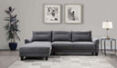 Caspian Upholstered Curved Arm Chaise Sectional Sofa Grey