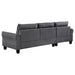 Caspian Upholstered Curved Arm Chaise Sectional Sofa Grey