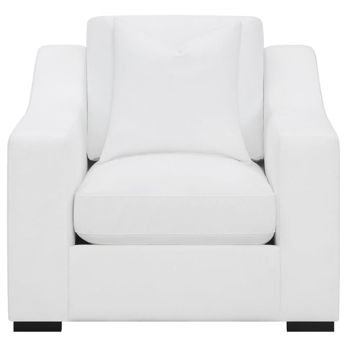 Ashlyn 3-piece Upholstered Sloped Arm Sofa Set White