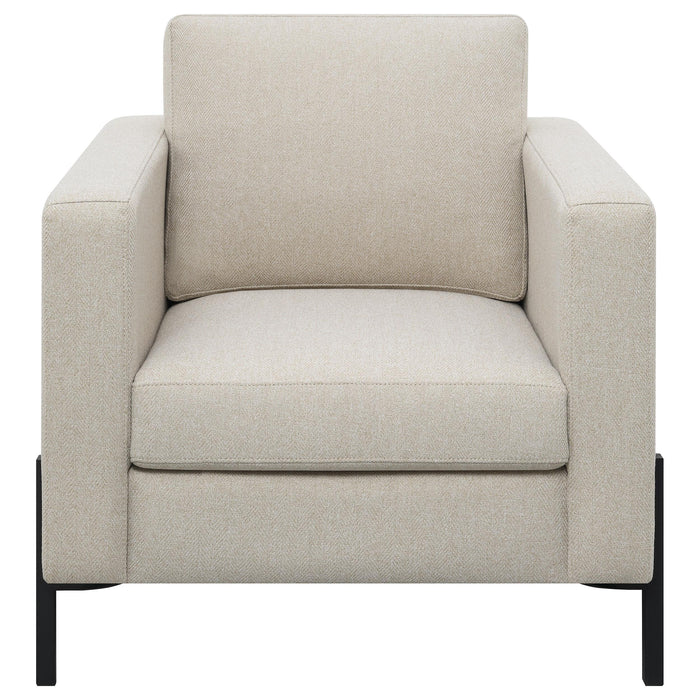 Tilly 3-piece Upholstered Track Arm Sofa Set Oatmeal