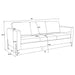 Tilly 3-piece Upholstered Track Arm Sofa Set Oatmeal