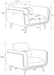 Shania 3-piece Upholstered Low Back Sofa Set Black