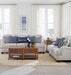Glenn 2-piece Upholstered Sofa Set Light Grey and Blue