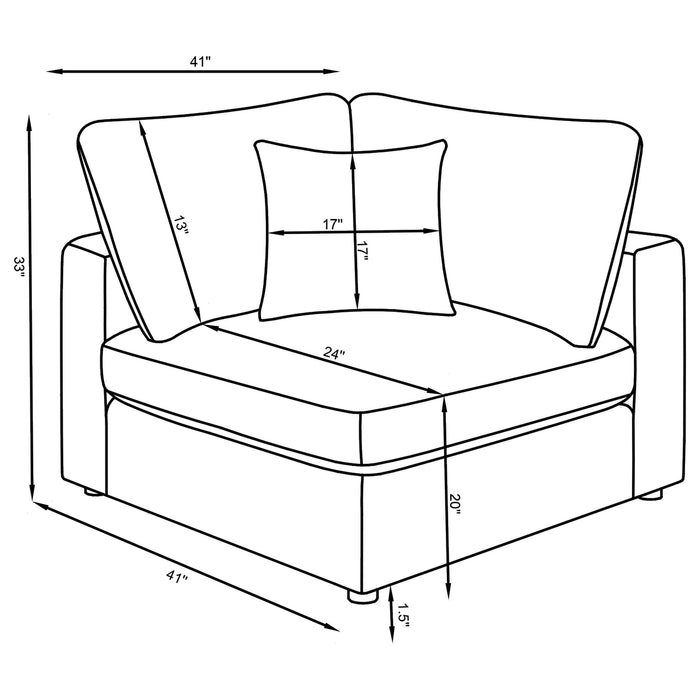 Serene 6-piece Upholstered Modular Sectional Sofa Charcoal