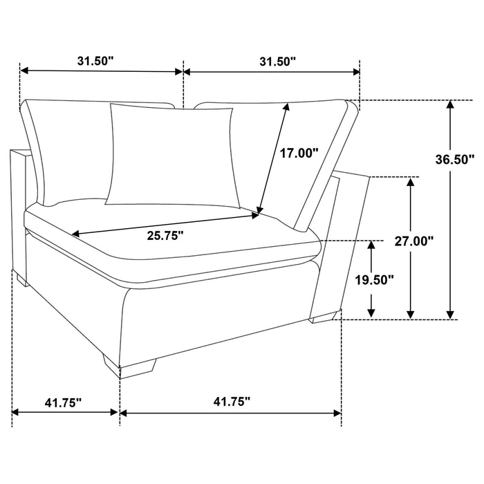 Lakeview 5-piece Upholstered Modular Sectional Chocolate