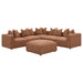 Jennifer Square Upholstered Ottoman Terracotta