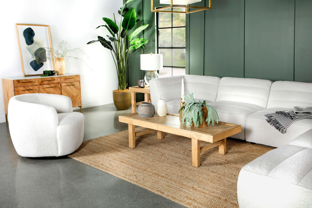 Sunny Square Upholstered Ottoman Natural