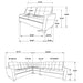 Georgina 3-piece Upholstered Sectional Sofa Steel Grey