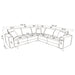 Atlantic 5-piece Upholstered Modular Sectional Sofa Blue
