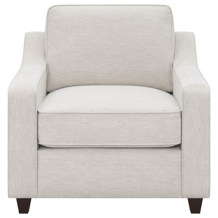 Christine 3-piece Upholstered Sloped Arm Sofa Set Beige