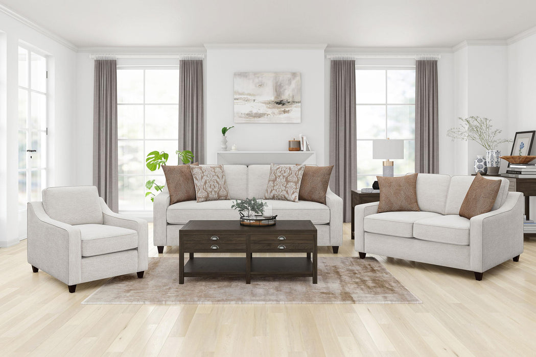 Christine Upholstered Sloped Arm Sofa Beige