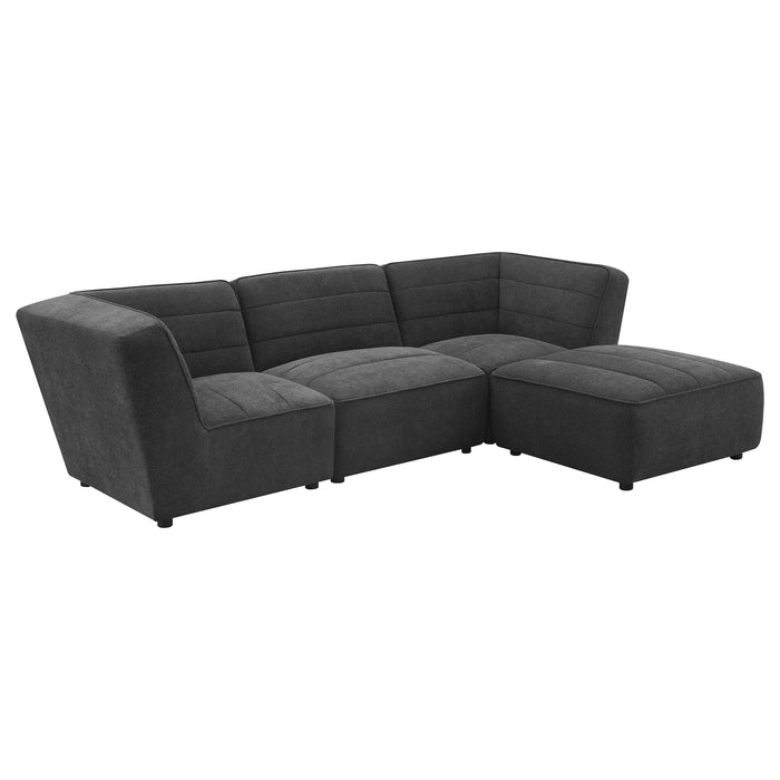 Sunny Upholstered Armless Chair Dark Charcoal_x000D_