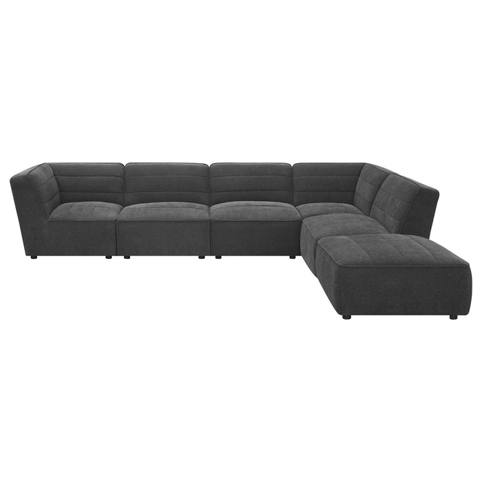 Sunny Upholstered Armless Chair Dark Charcoal_x000D_