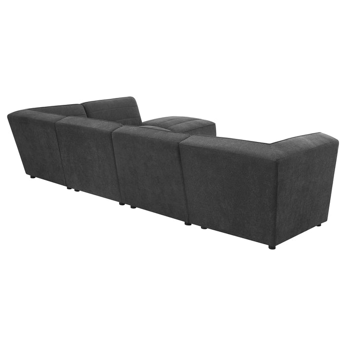 Sunny Upholstered Armless Chair Dark Charcoal_x000D_