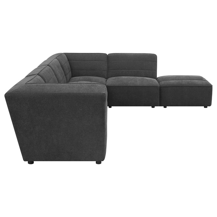 Sunny Upholstered Armless Chair Dark Charcoal_x000D_