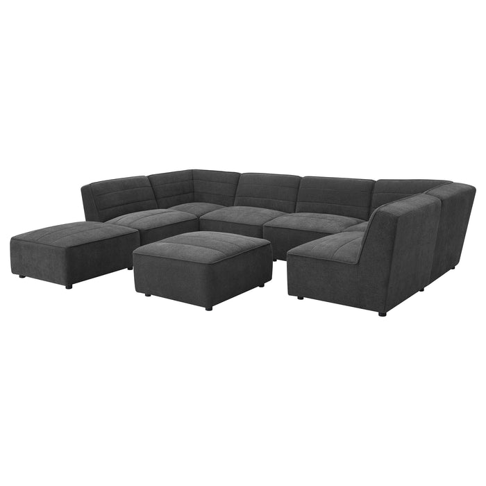 Sunny Upholstered Armless Chair Dark Charcoal_x000D_
