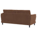 Selma Velvet Upholstered Crescent Arm Sofa Rust