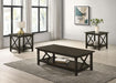 Rachelle 3-piece Rectangular Coffee Table Set Deep Merlot