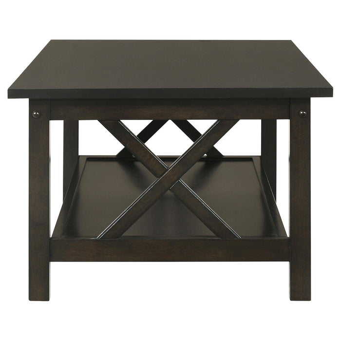 Rachelle 3-piece Rectangular Coffee Table Set Deep Merlot