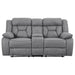 Higgins 3-piece Upholstered Motion Reclining Sofa Set Grey