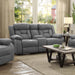 Higgins Upholstered Motion Reclining Loveseat Grey