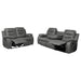 Nova 2-piece Upholstered Padded Arm Sofa Set Dark Grey