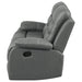 Nova Upholstered Padded Arm Reclining Loveseat Dark Grey