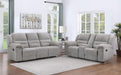 Gilson 2-piece Chenille Upholstered Reclining Sofa Set Grey