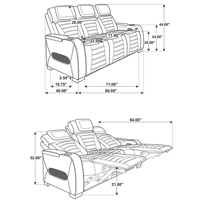 Zuma Dual Power Reclining Sofa