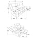 Lawrence 3-piece Upholstered Reclining Sofa Set Charcoal