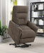 Henrietta Upholstered Power Lift Massage Chair Brown
