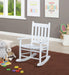 Annie Slat Back Solid Wood Kids Rocking Chair White
