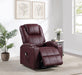 Armstrong Upholstered Power Lift Massage Recliner Wine
