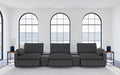 Collins 5-piece Power Reclining Home Theater Seating Dark Grey