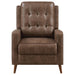 Davidson Upholstered Tufted Push Back Recliner Brown