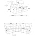 Sycamore Upholstered Power Reclining Sectional Sofa Brown