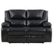 Camila 2-piece Upholstered Motion Reclining Sofa Set Black