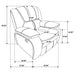 Camila 3-piece Upholstered Motion Reclining Sofa Set Black