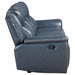 Sloane Upholstered Padded Arm Reclining Sofa Blue