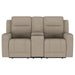 Brentwood Upholstered Motion Reclining Loveseat Taupe