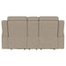 Brentwood Upholstered Motion Reclining Loveseat Taupe