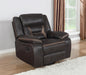 Greer Upholstered Swivel Glider Recliner Chair Brown
